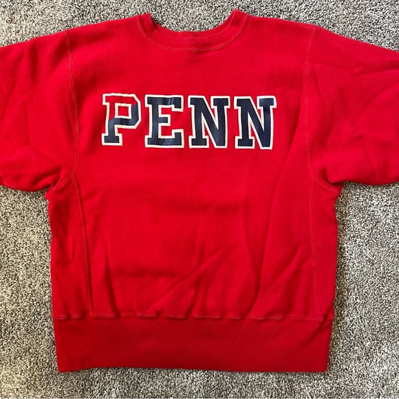 Vintage 80s Champion Reverse Weave Warmup Sweater PENN Size Medium - Picture 2 of 8